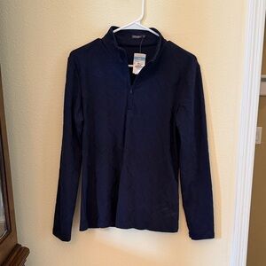 J. McLaughlin Bedford Long Sleeve Shirt quarter zip, Blue,large, new with tags